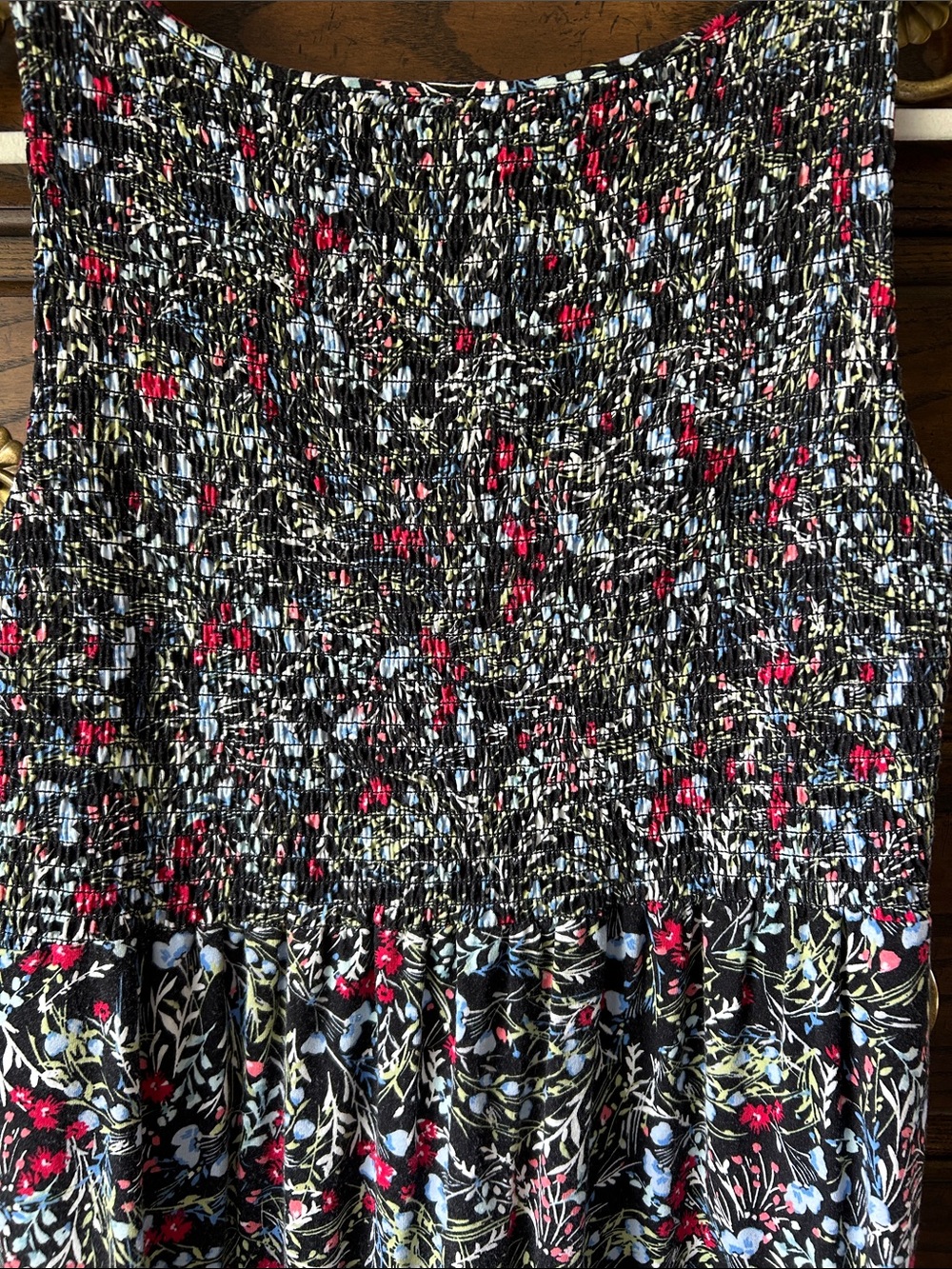 J. Jill Wearever Collection Black Floral Sleeveless Midi Dress, Size M - Picture 4 of 5